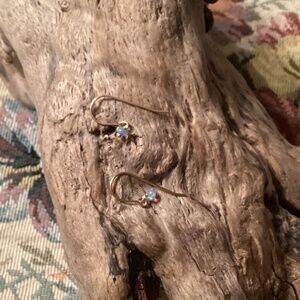 Ethiopian Blue Fire Opal Drop Gold Earrings